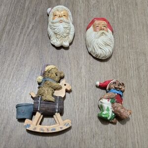 Unbranded 2 Santas And 2 Bear 2.5" - 3"  Magnets